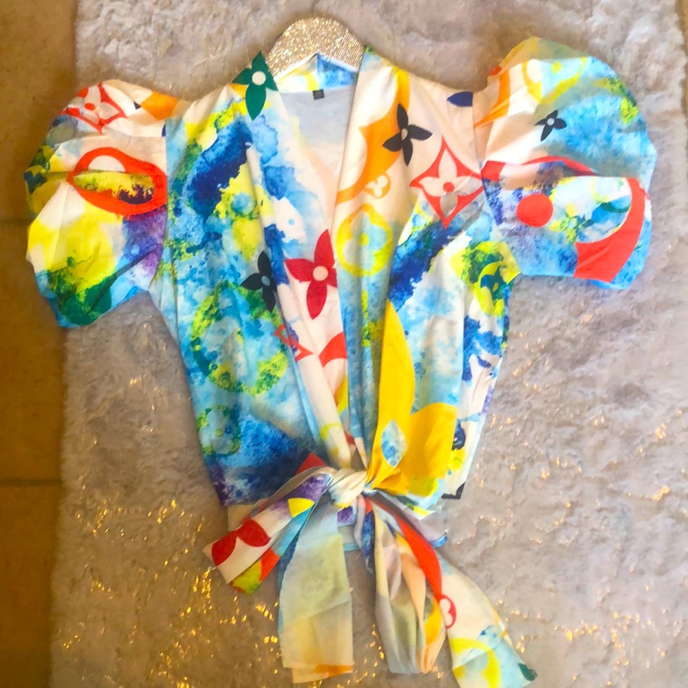 Colorful blouse.